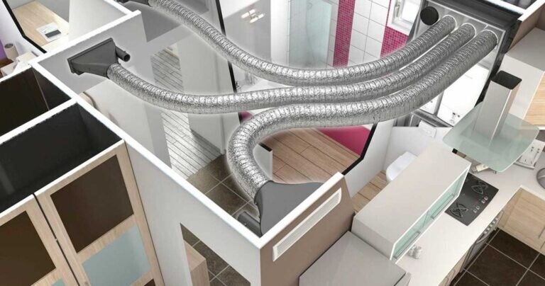 climatisation gainable avec reseau de gaine discrete et finition avec des grilles encastrée