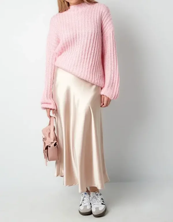 Pull rose en maille