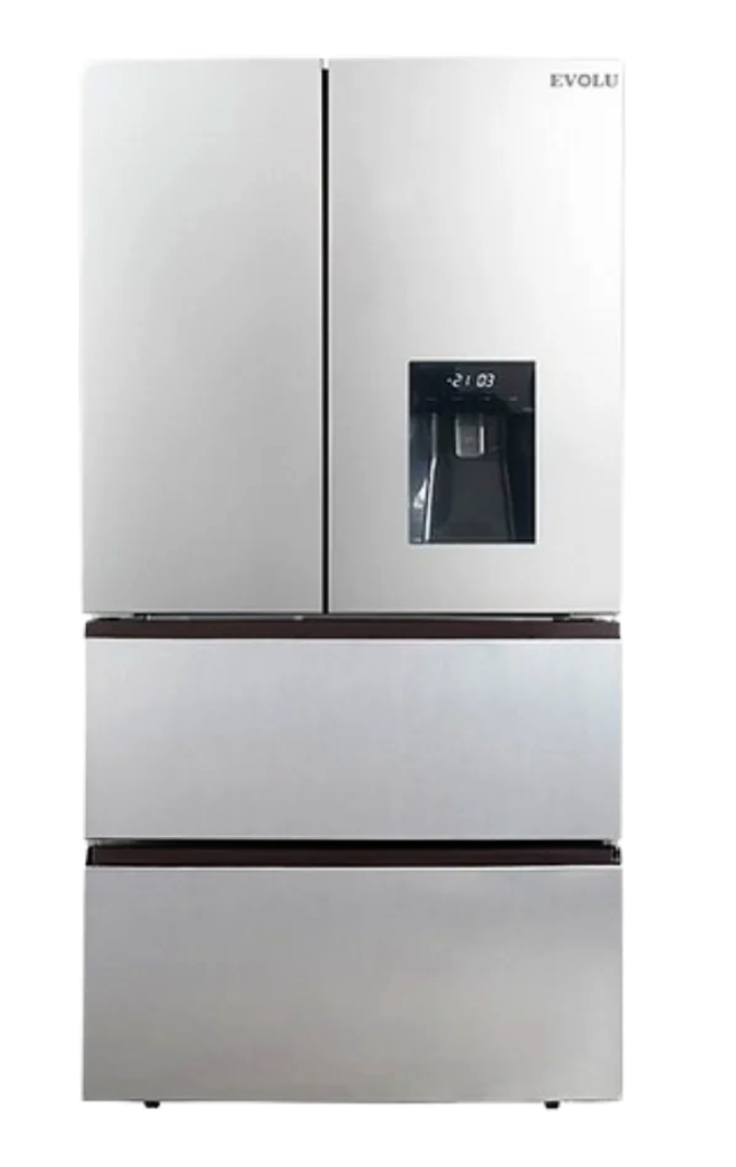 EVOLU REFRIGERATEUR AMER. FRENCHDOORS 4 PORTES 506L NF AVEC RESERVOIR D'EAU GRIS