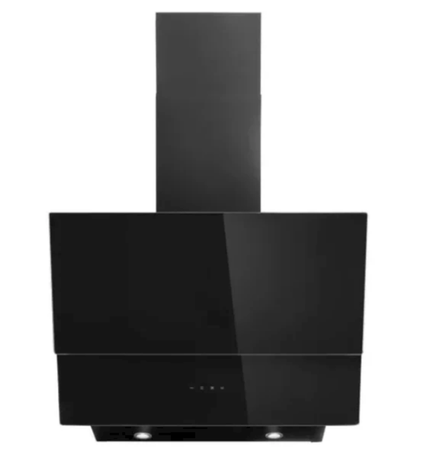 HOTTE ASPIRANTE CUISINAM INCLINEE EN DOUBLE VERRE NOIR AVEC LUMIERE 60CM NOIRE
