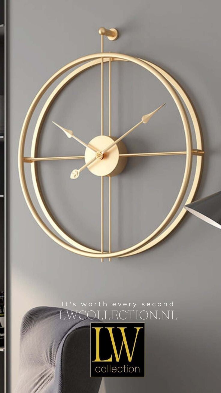 Wandklok Alberto - LW Collection - Goudkleurig (Metaal)
