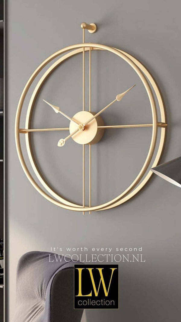 Wandklok Alberto - LW Collection - Goudkleurig (Metaal)