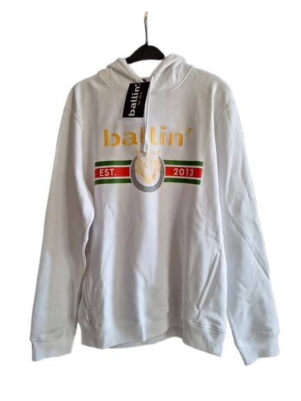 Ballin Hoodie Heren – Wit (XL)