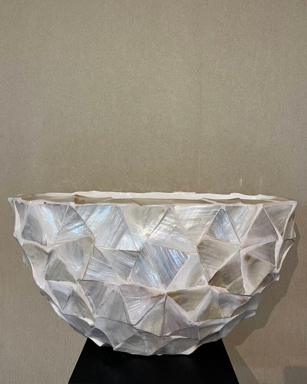 Schelpenvaas Boot Wit