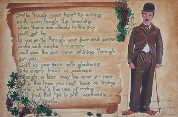 Charlie Chaplin`s tekst til "smile"