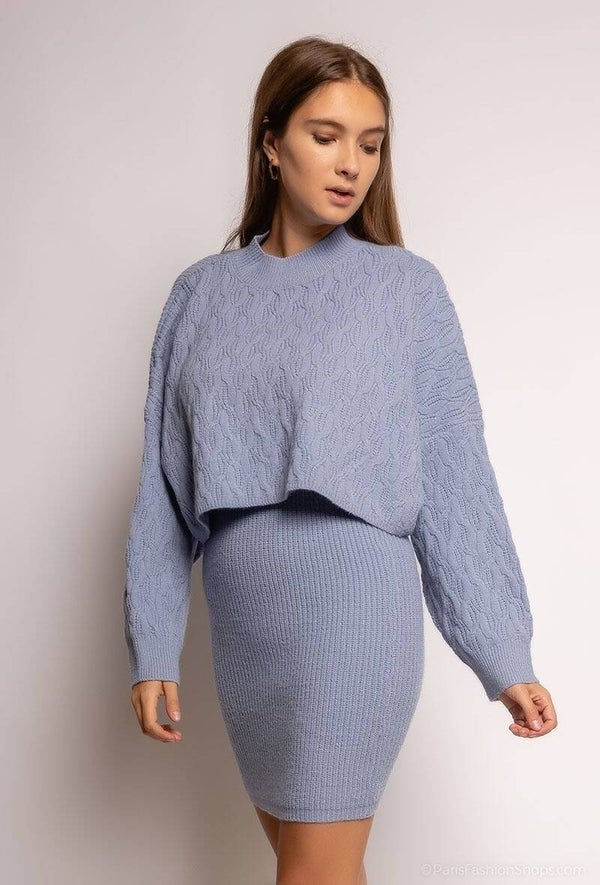 Ensemble en maille robe + pull over size
