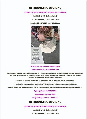 Cursisten tentoonstelling RICK  met gedichten