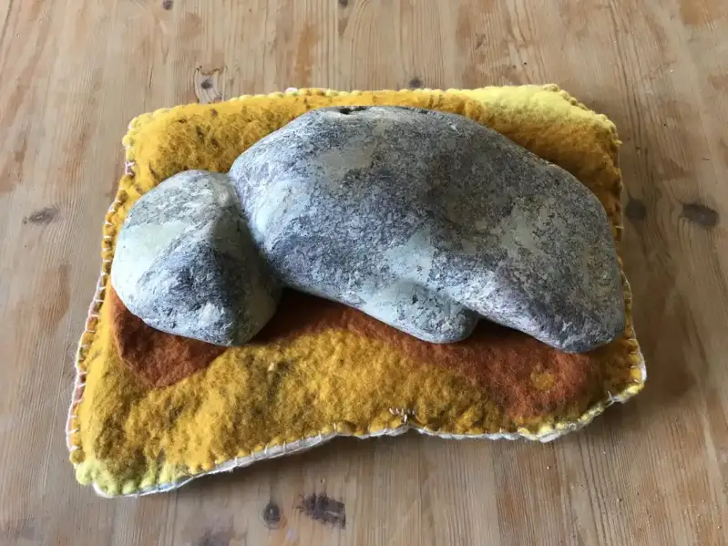 Chinees speksteen op vilt