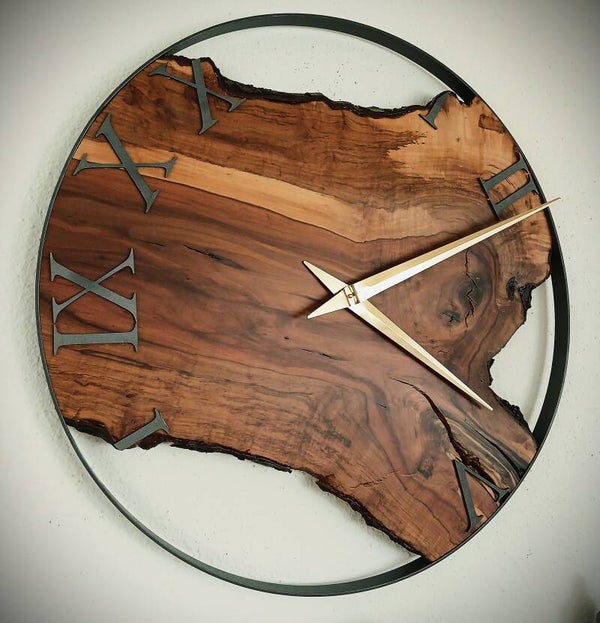 Wanduhr Apfelholz 80cm