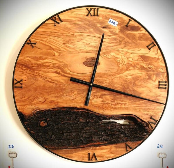Olivenholz Wanduhr 50cm