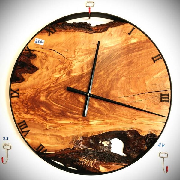 Olivenholz Wanduhr 50cm