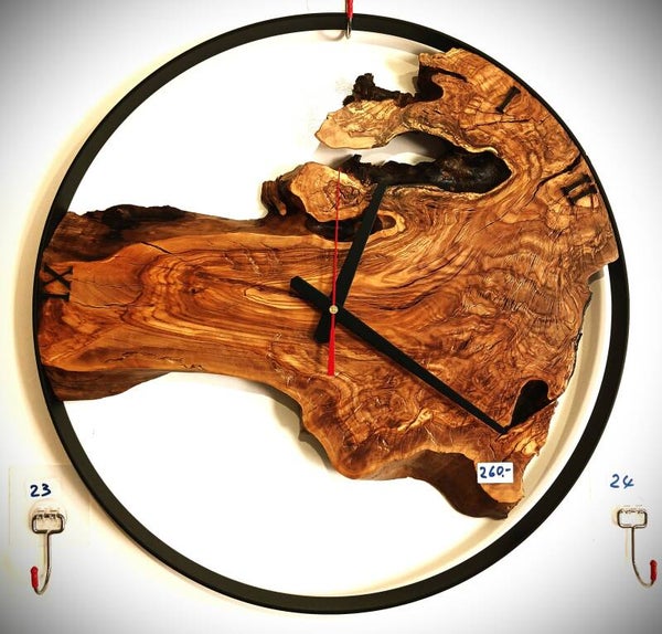 Olivenholz Wanduhr 50cm