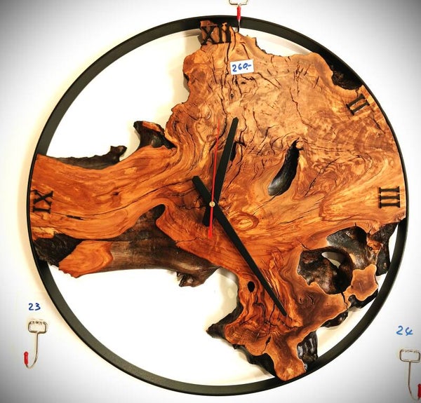 Olivenholz Wanduhr 50cm