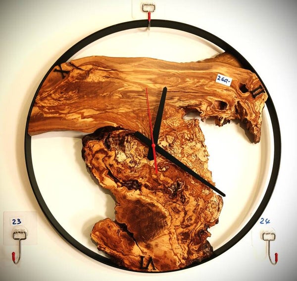 Olivenholz Wanduhr 50cm