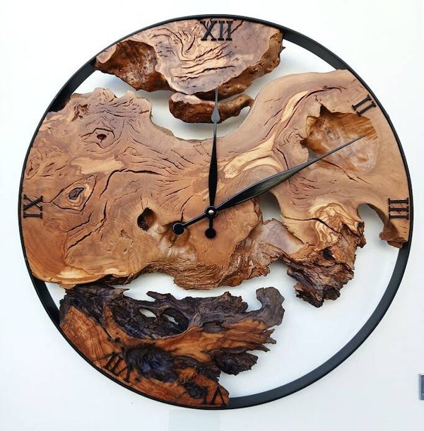 Olivenholz Wanduhr 50cm