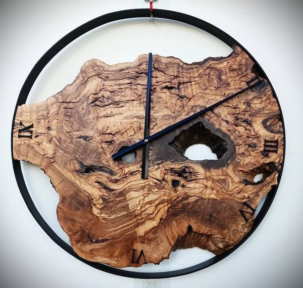 Olivenholz Wanduhr 50cm