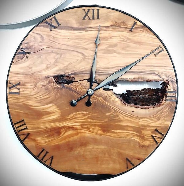Olivenholz Wanduhr 40cm