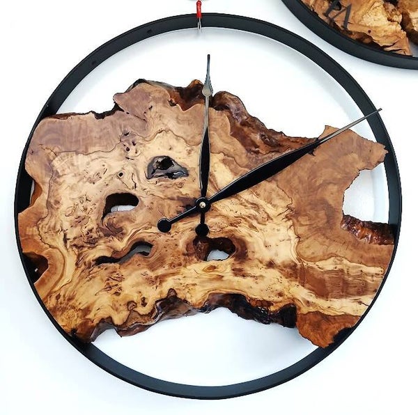Olivenholz Wanduhr 40cm