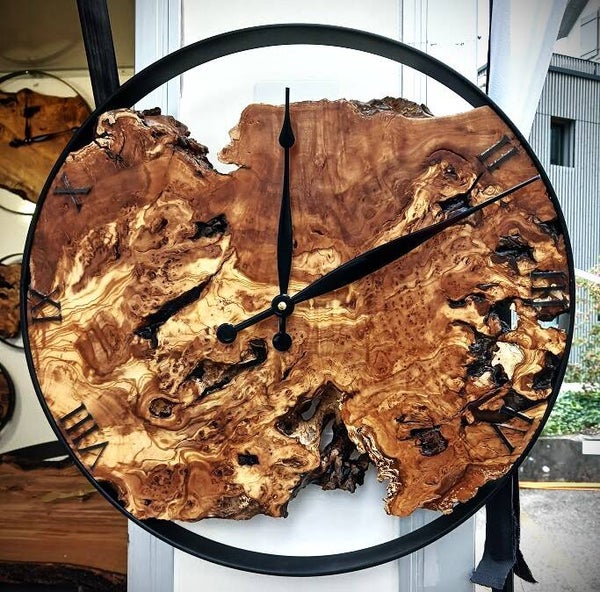 Olivenholz Wanduhr 40cm