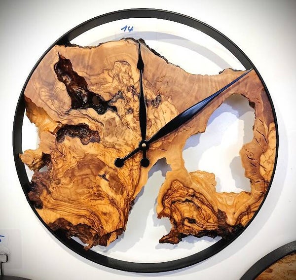 Olivenholz Wanduhr 40cm