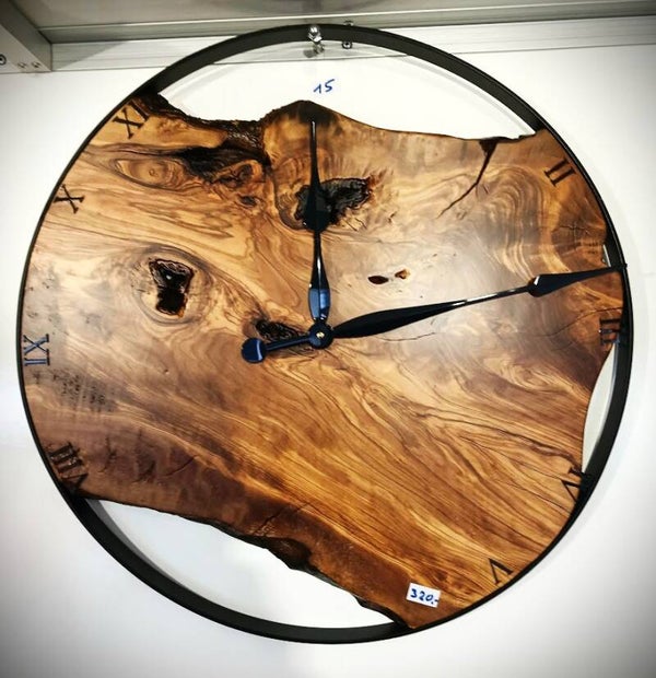 Olivenholz Wanduhr 60cm