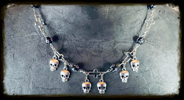 Kruis Skull ketting