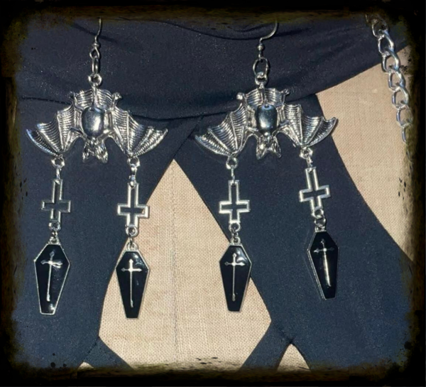 Vleermuis omgekeerde kruis en doodskist