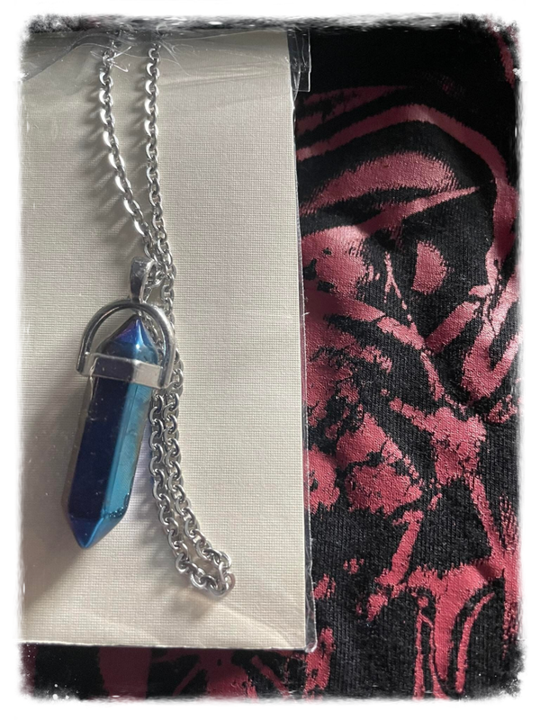 Pendel titanium regenboog Quartz ketting