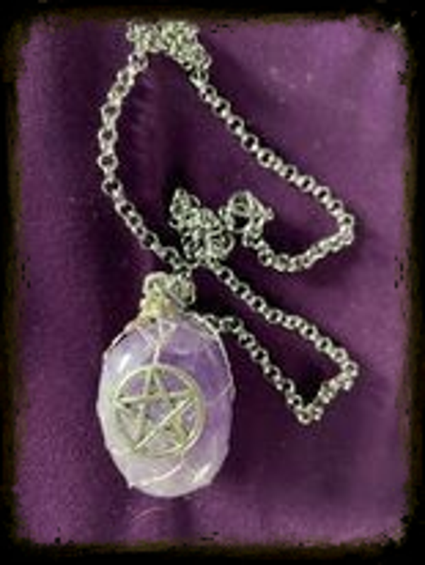 Ketting amethist pentagram