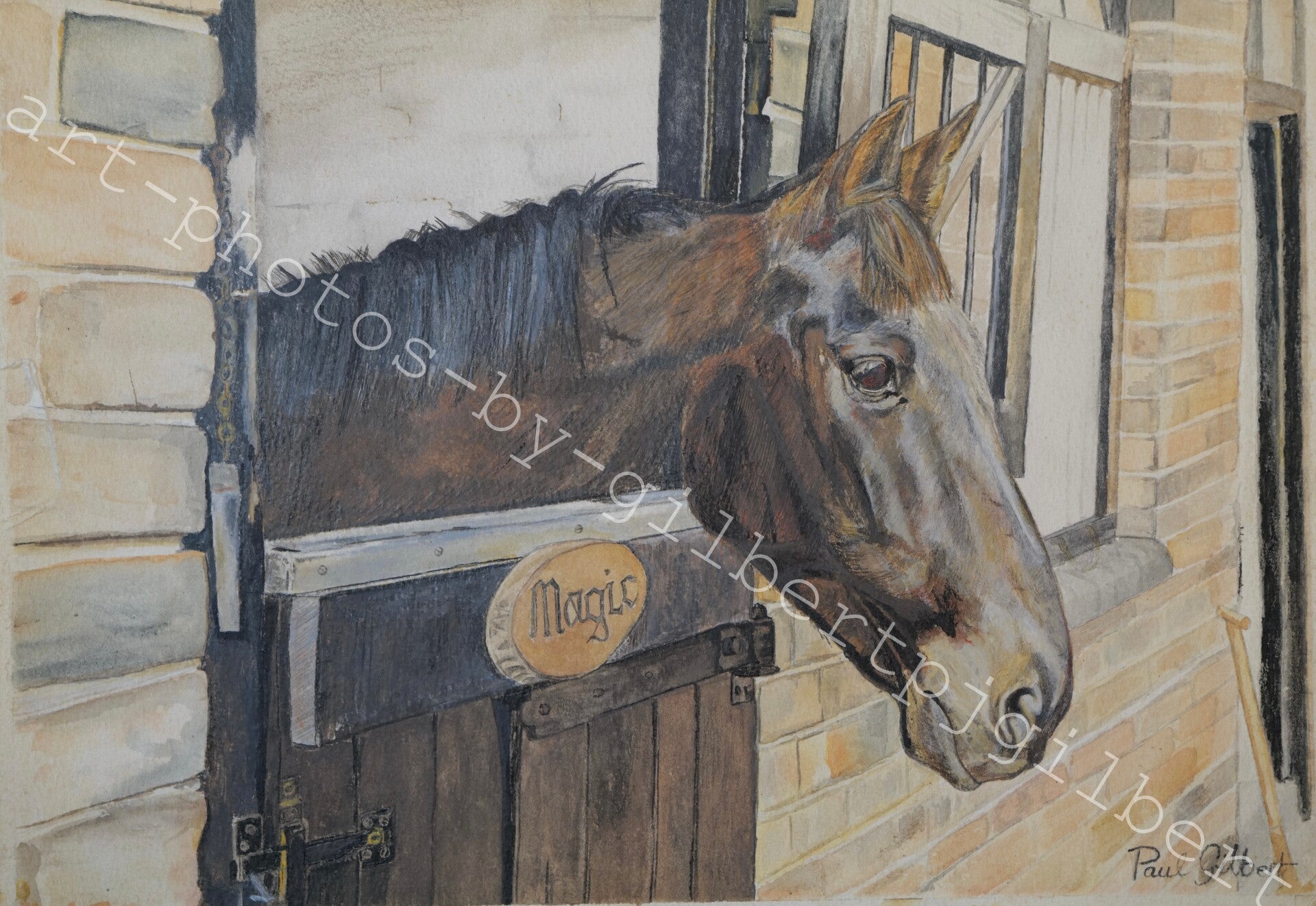 Stable Watcher (Original Artwork - A4 Watercolour on Paper)