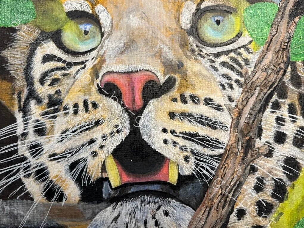 Fierce Gaze (Original Artwork - A3 Acrylic on Canvas Board)