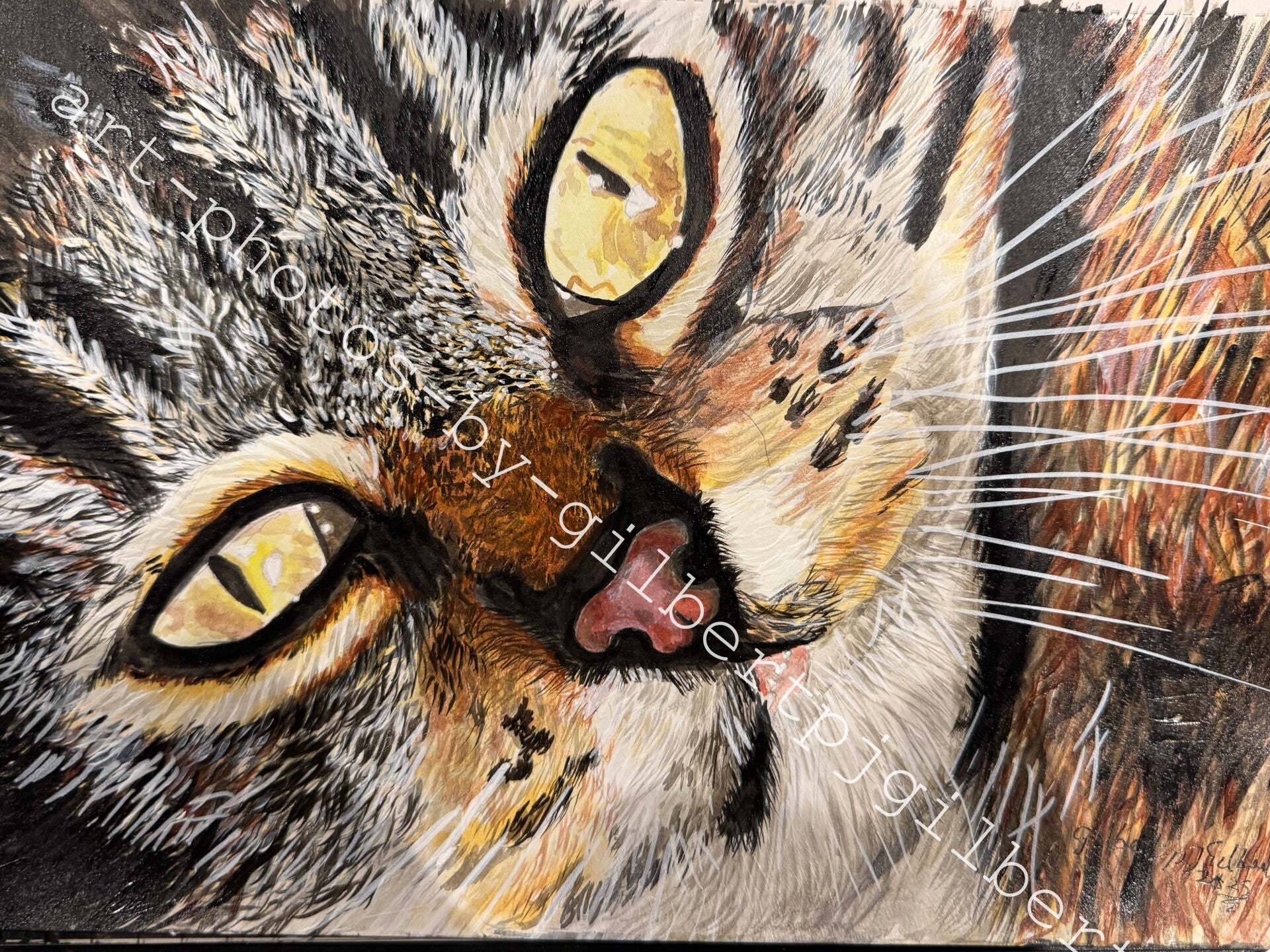 The Feline’s Gaze (Original Artwork - A4 Acrylic on Paper)