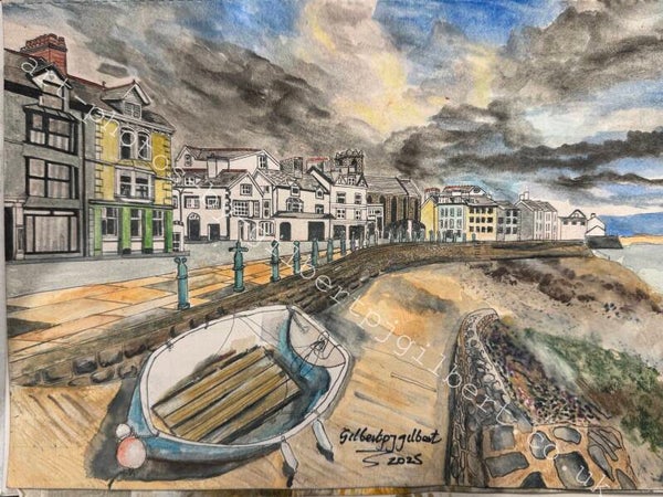 Costal Village Scene (Original Artwork - A4 Pencil on Paper)