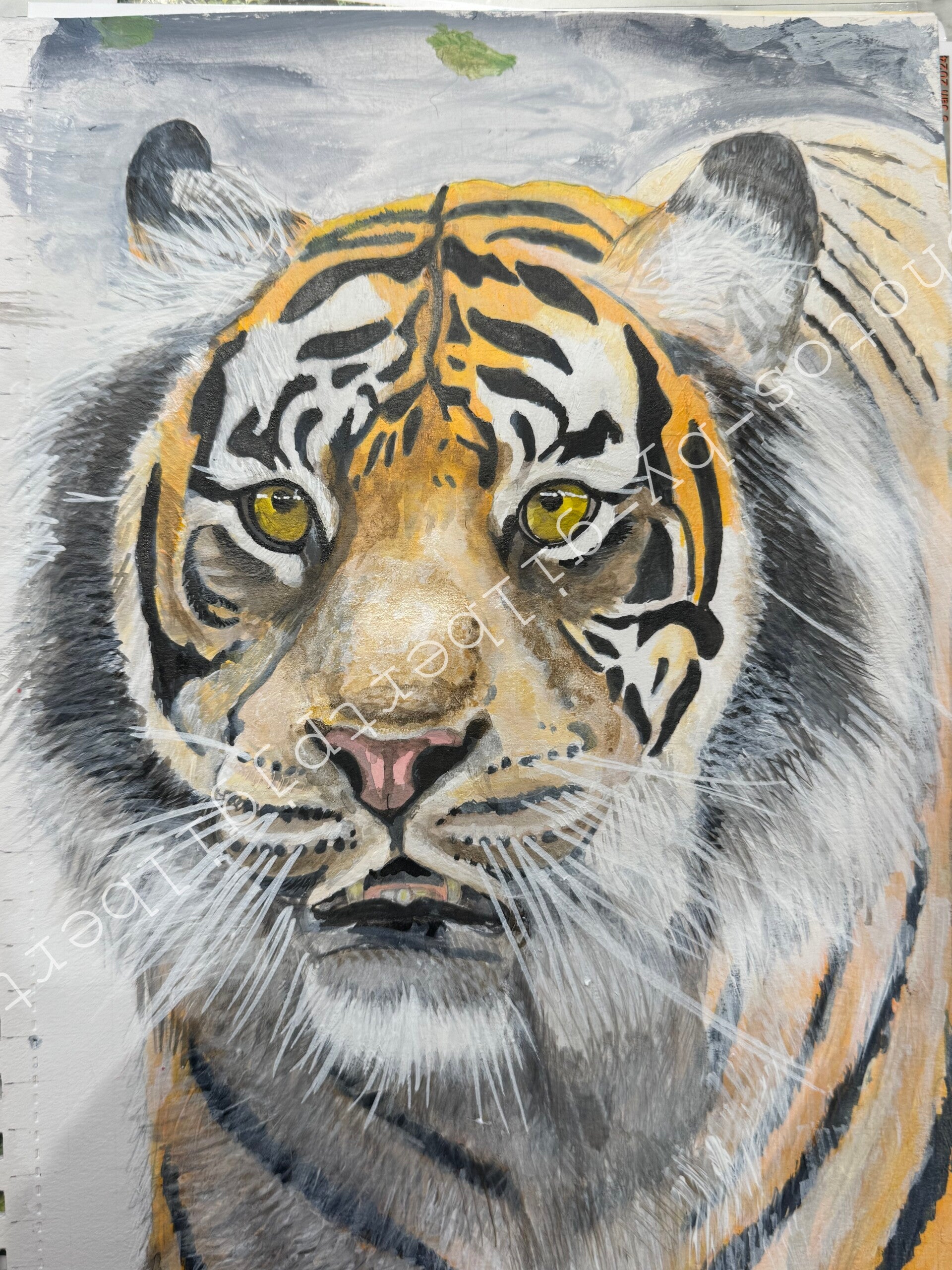 Majestic Gaze (Original Artwork - A4 Acrylic on Paper)
