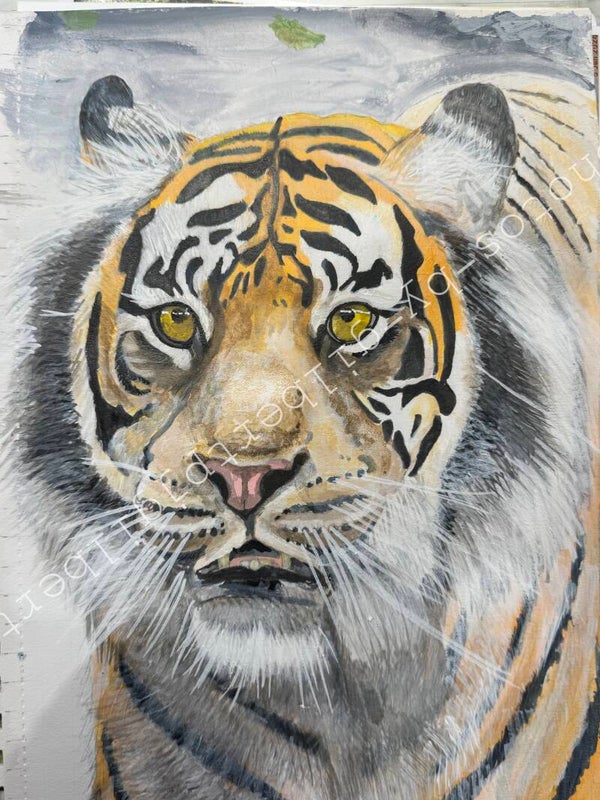 Majestic Gaze (Original Artwork - A4 Acrylic on Paper)