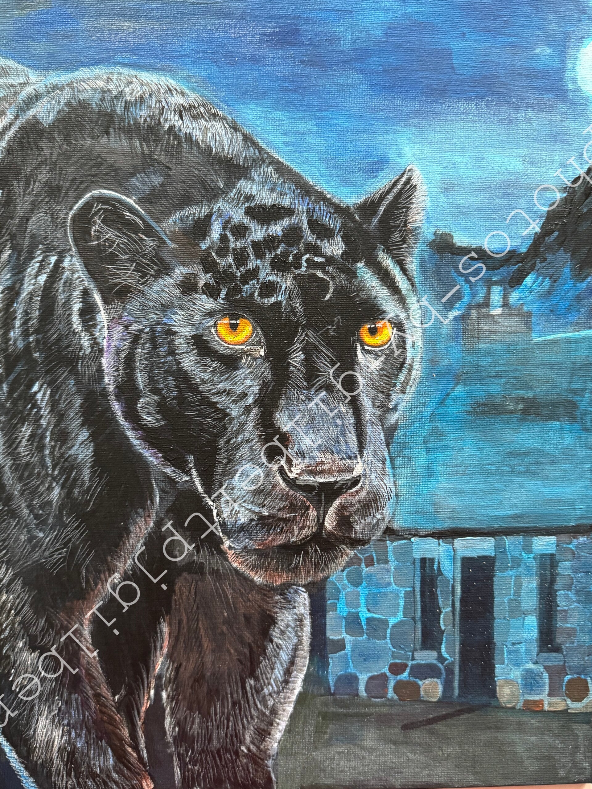 Midnight Stalker (Original Artwork - A3 Acrylic on Canvas Board)