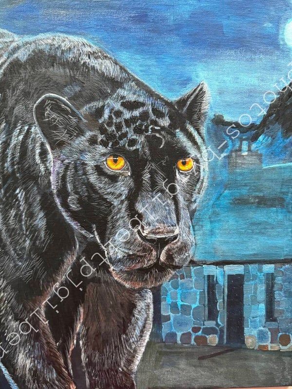 Midnight Stalker (Original Artwork - A3 Acrylic on Canvas Board)