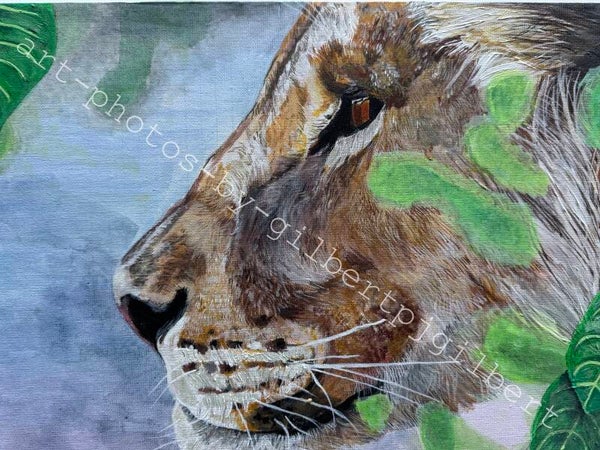Silent Gaze (Original Artwork - A3 Acrylic on Canvas Board)