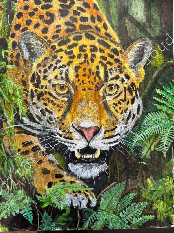 Jungle Stalker (Original Artwork - 12x16 Acrylic on Stretch Canvas)