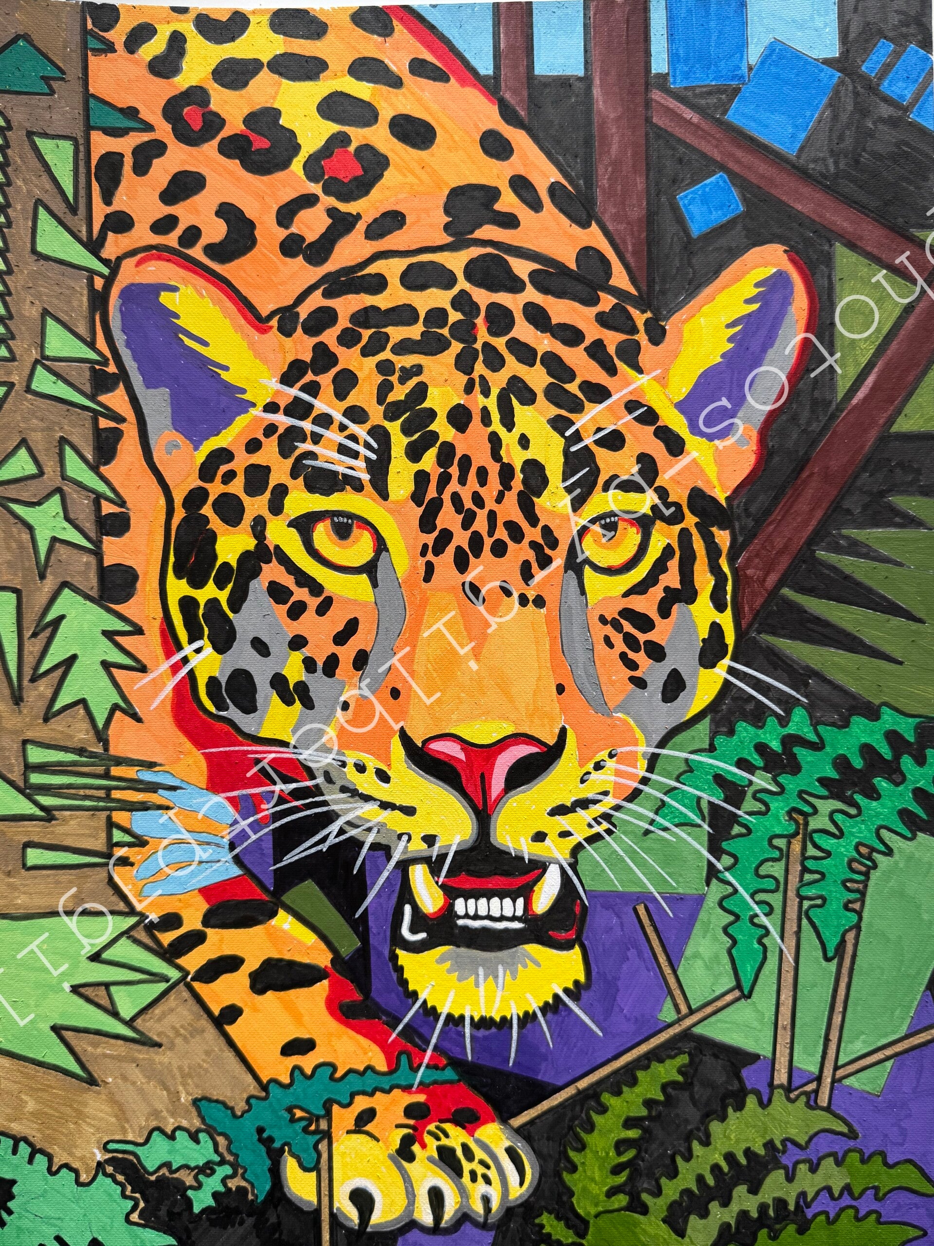 Jaguar Pulse (Original Artwork - 12x16 Acrylic on Stretch Canvas)