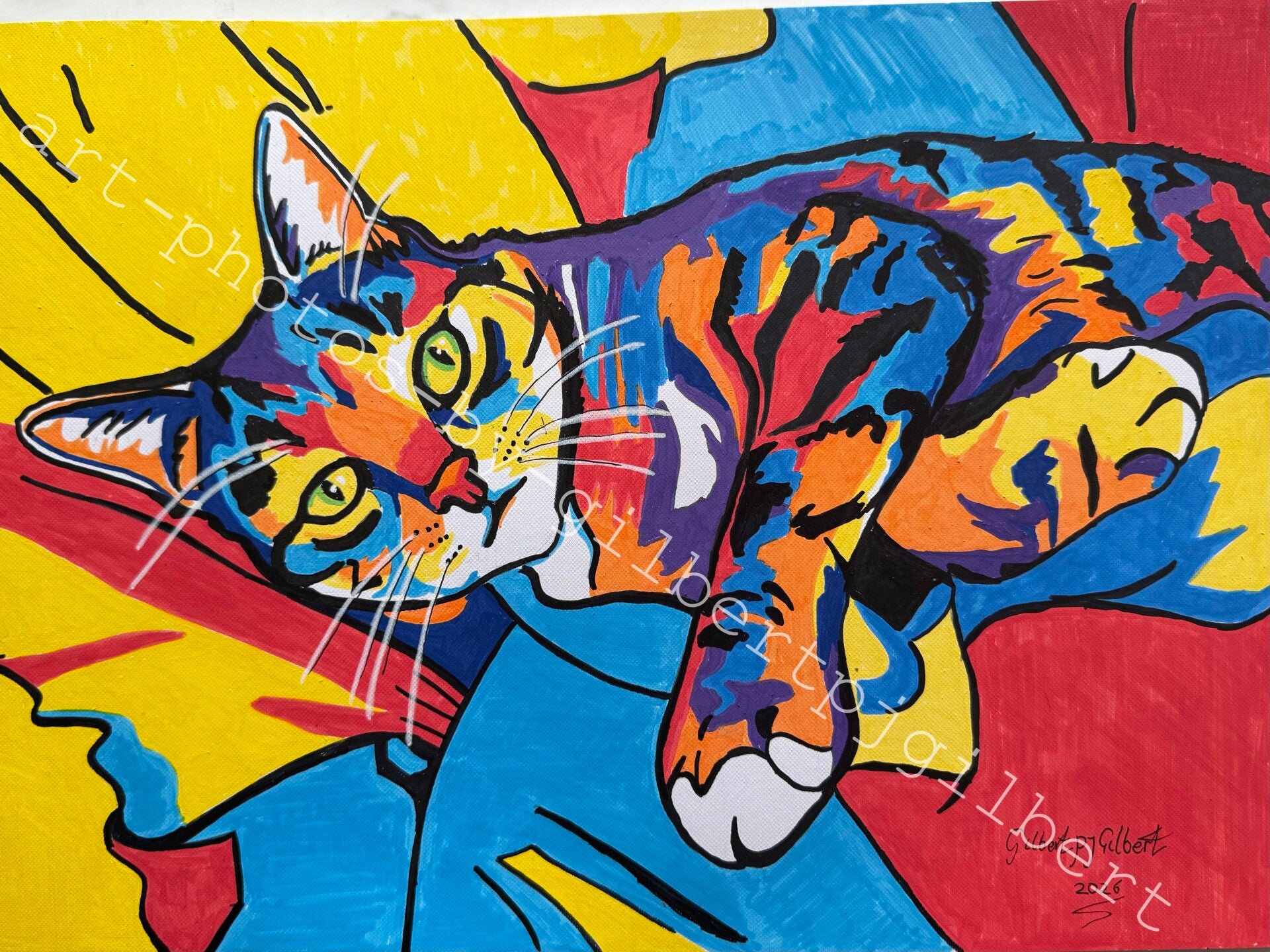 Simba’s Recline (Original Artwork - A3 Acrylic on Paper)