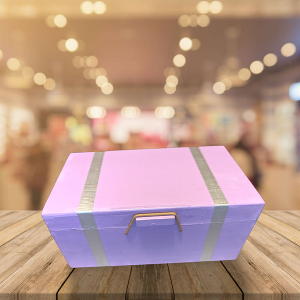 Wooden Adventure boxes - simple pink and silver