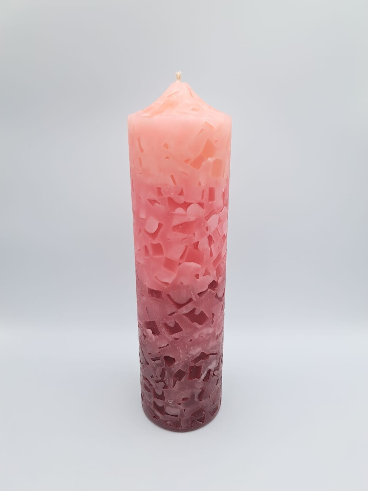 Grosse Kerze rot/rosa