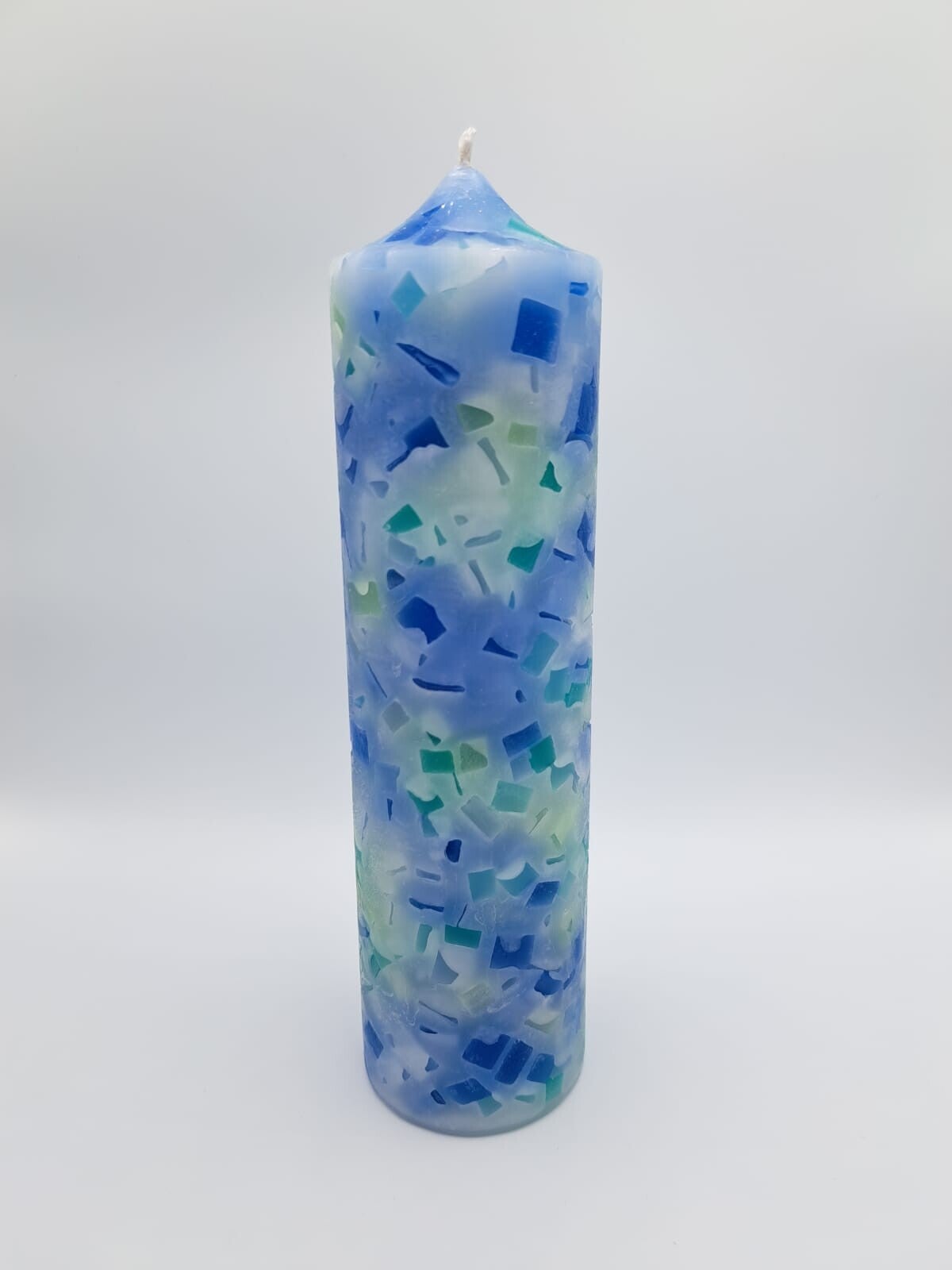 Grosse Kerze blau