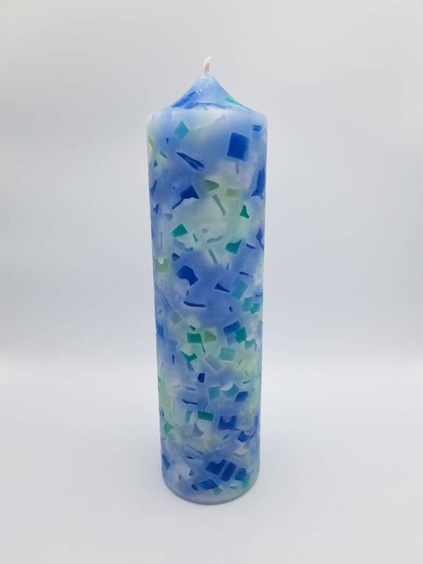 Grosse Kerze blau