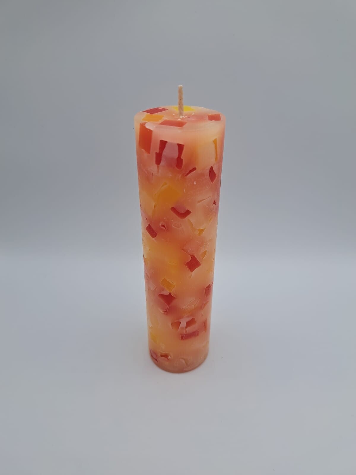 Mittelgrosse Kerze orange/rot