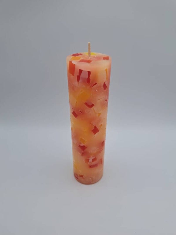 Mittelgrosse Kerze orange/rot