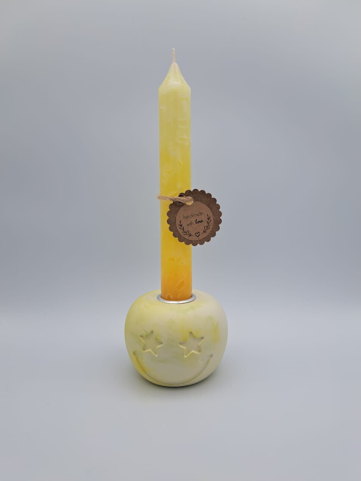 Kleine Kerze mit Gips Smile Ständer Stern
