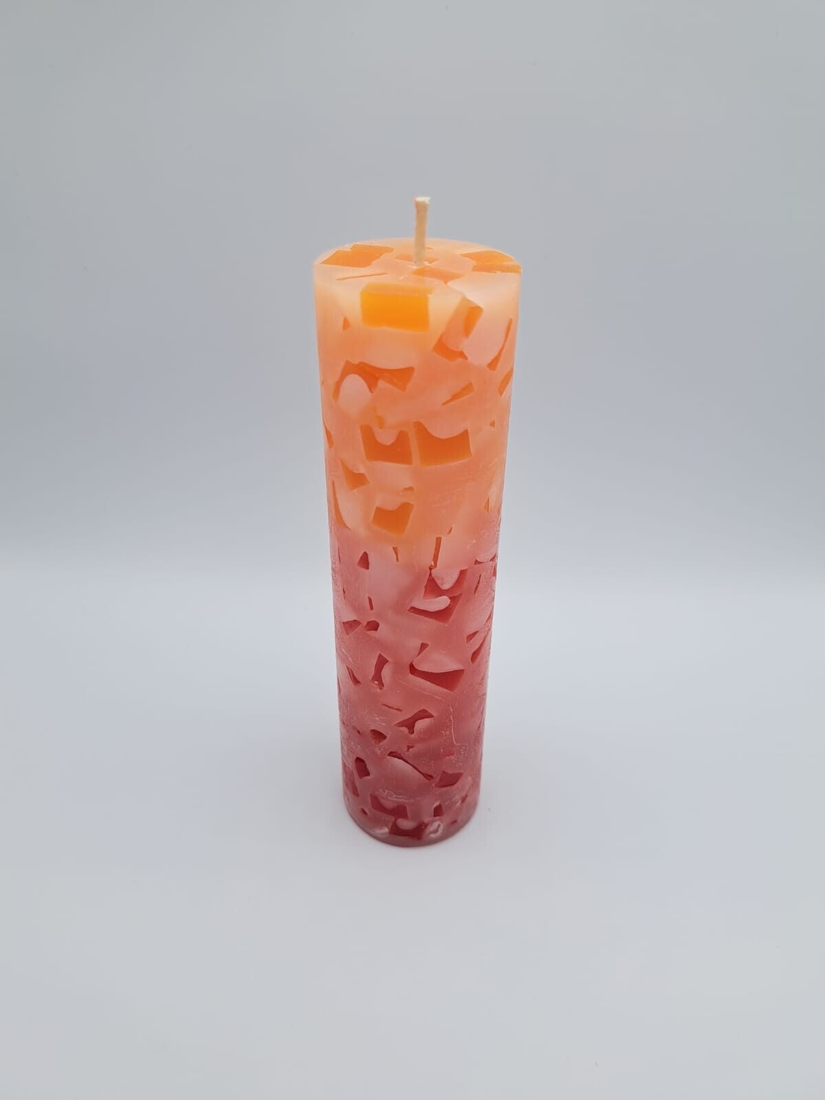 Mittelgrosse Kerze rot/orange