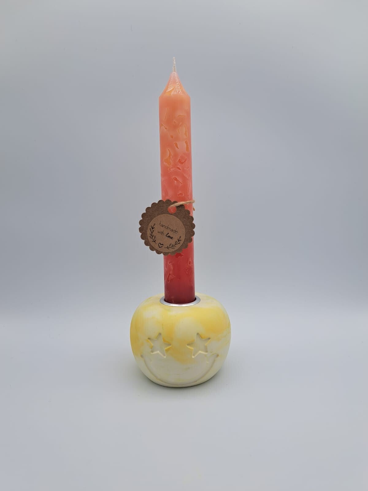 Kleine Kerze mit Gips Smile Ständer Stern
